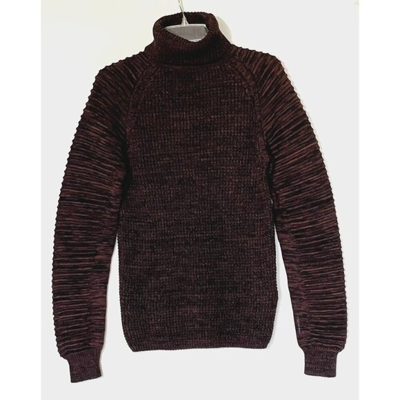 New G-Star Raw Suzaki Bordeaux Black Melange Turtle Neck Sweater Pullover - Picture 3 of 12